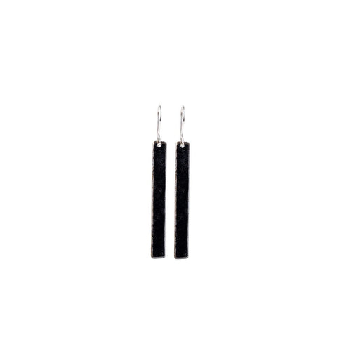 Long Strip Earrings - Black