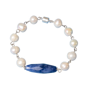 Pearl and Lapis Bracelet