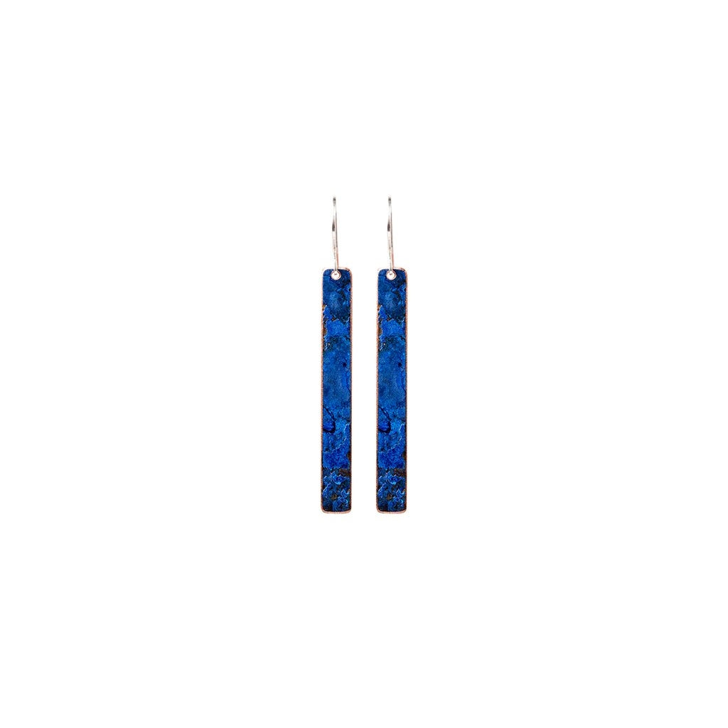 Long Strip Earrings - Blue