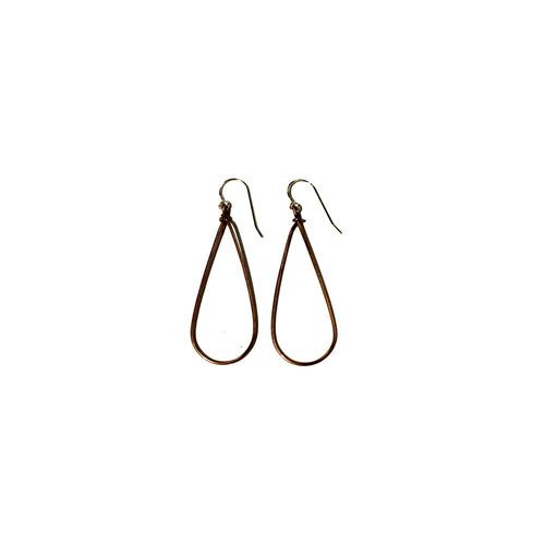 Open Teardrop Earrings - Copper