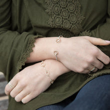 Circle Link Floating Bracelet - mixed metals