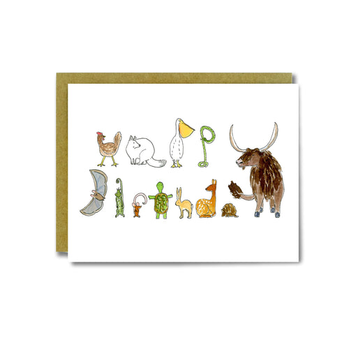 Animal Letters Card