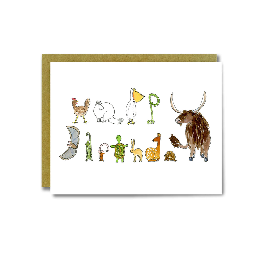 Animal Letters Card