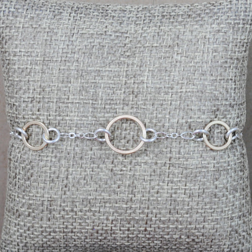 Circle Link Floating Bracelet - mixed metals