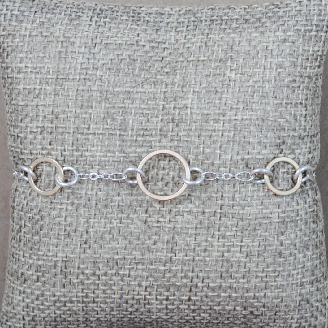 Circle Link Floating Bracelet - mixed metals