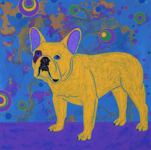 "Bubble Pop Electric" - French Bulldog Matted Print
