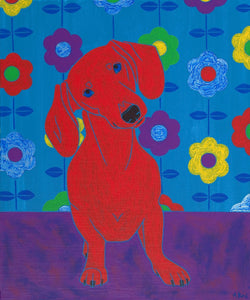 "Clever Sausage Dog" - Dachshund Art Matted Print