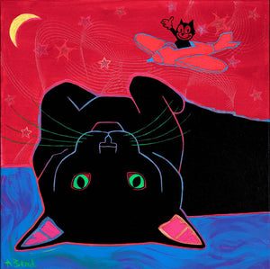 "Cookie Puss" - Cat Art Matted Print
