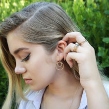 Double Ring Earrings - mixed metals