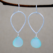 Teardrop and Semi-Precious Stone Earrings - sterling silver