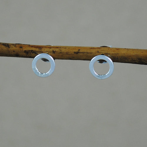 XS Circle Stud Earrings - sterling silver