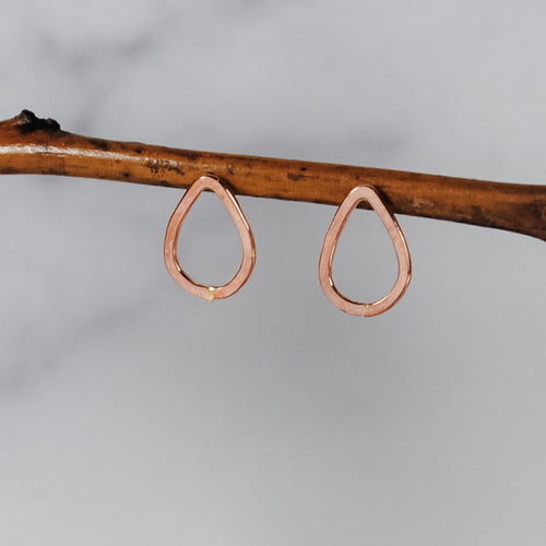 Small Teardrop Studs - rose gold-filled