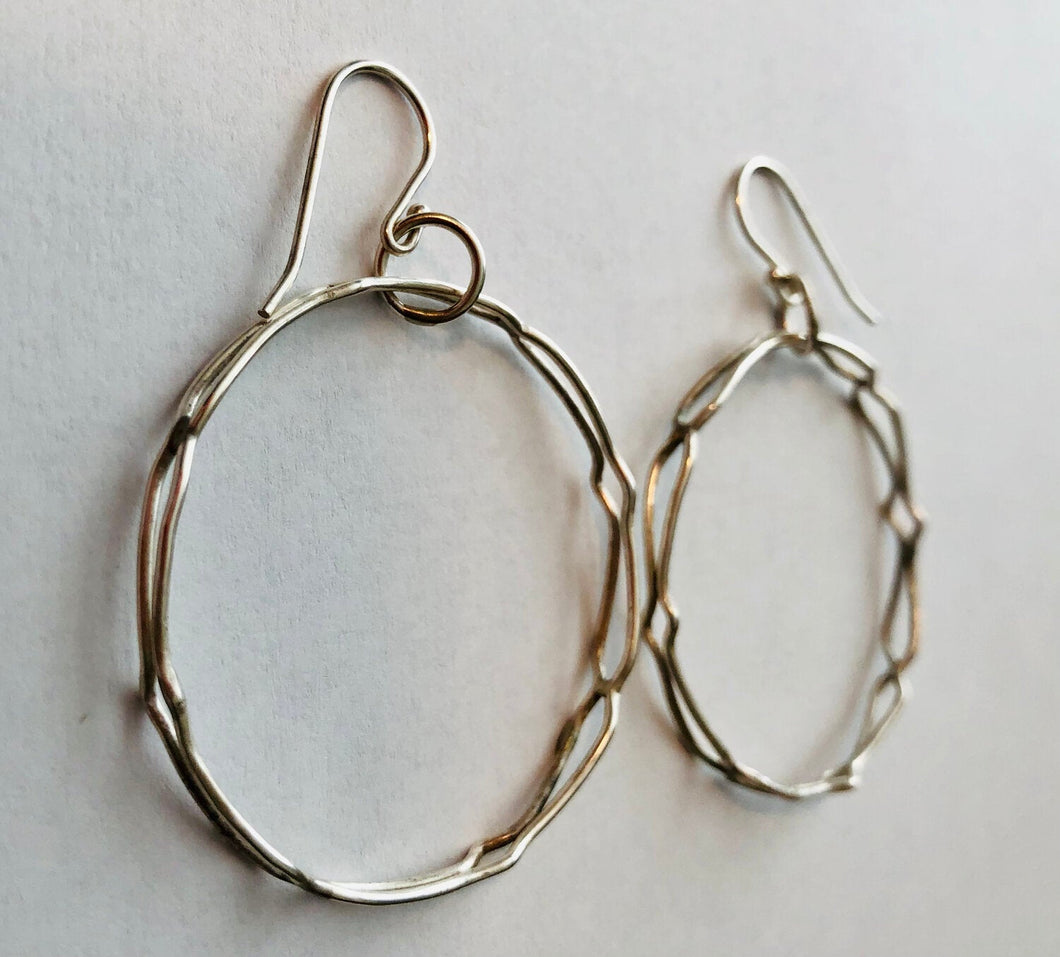 Double Patterned Sterling Earrings