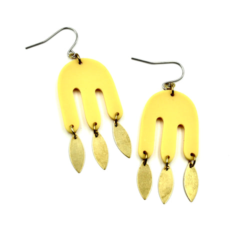 Mustard Squiggle Earrings