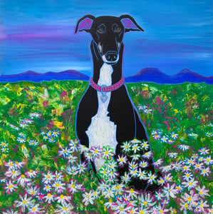 "Field of Dreams" - Greyhound Art Matted Print