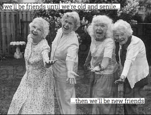 We'll be friends until we're old and senile...then we'll be new friends
