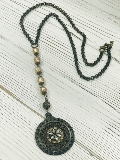 Antique Button Pendant