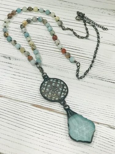 Knotted Amazonite Chain