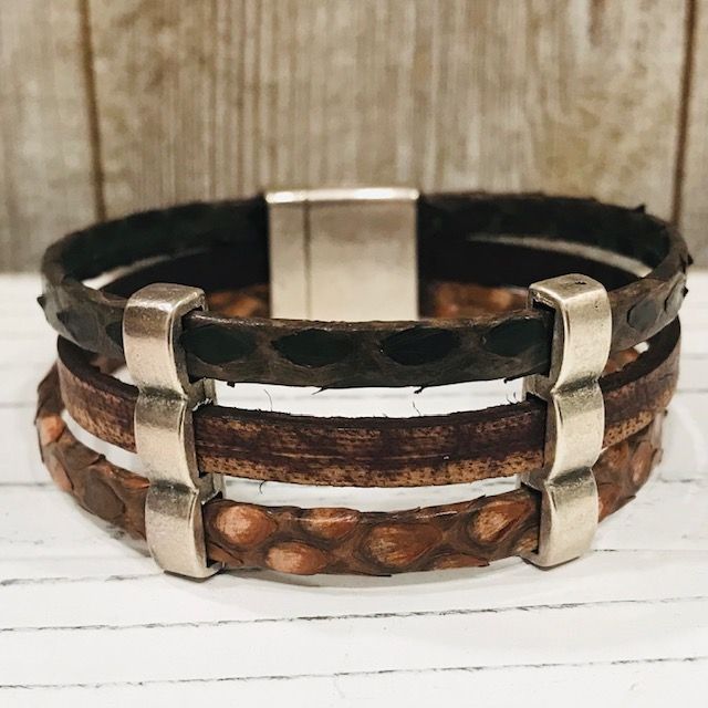 Brown Three Strand Bracelet