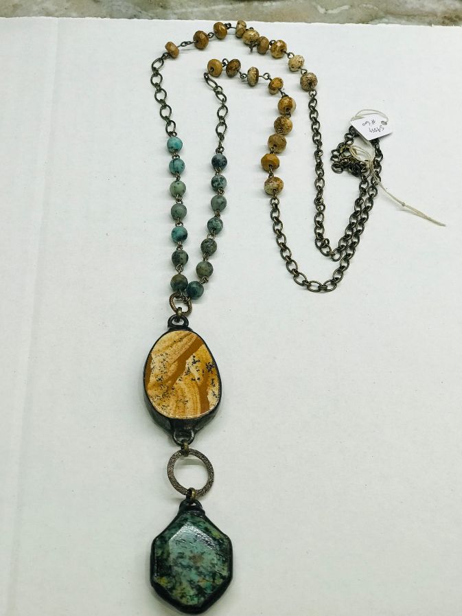 Jasper connector African rosary chain
