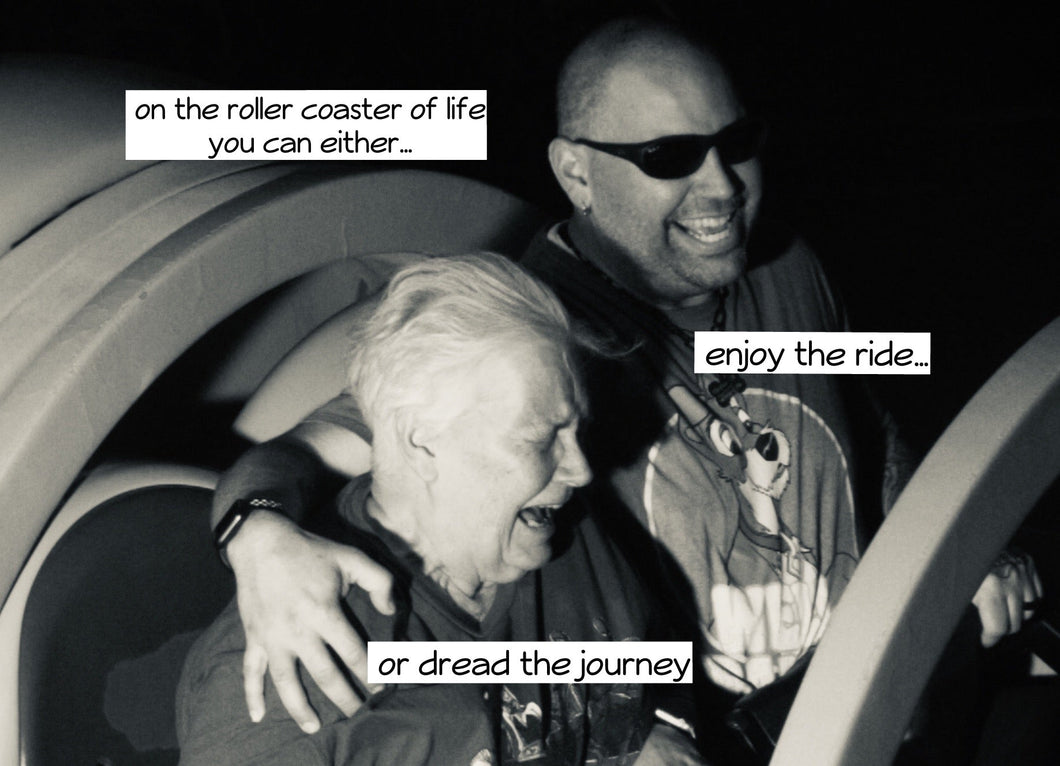 On the rollercoaster of life you can either...enjoy the ride...or dread the journey