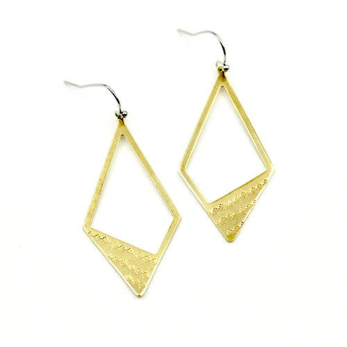 Stamped Rhombus Earrings