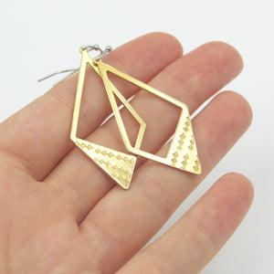 Stamped Rhombus Earrings