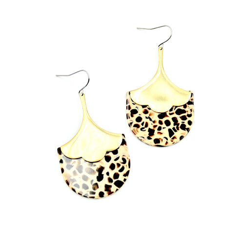 Petal Drop Earrings - Brown