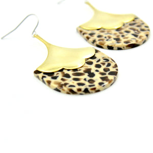 Petal Drop Earrings - Brown