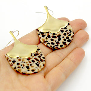 Petal Drop Earrings - Brown