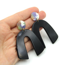 Black & Pastel Arches Earrings