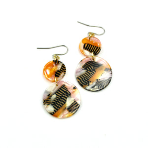 Pink Abstract Tiger Stripes Earrings