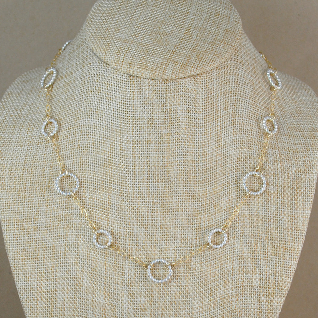 Beaded Floating Chain Necklace