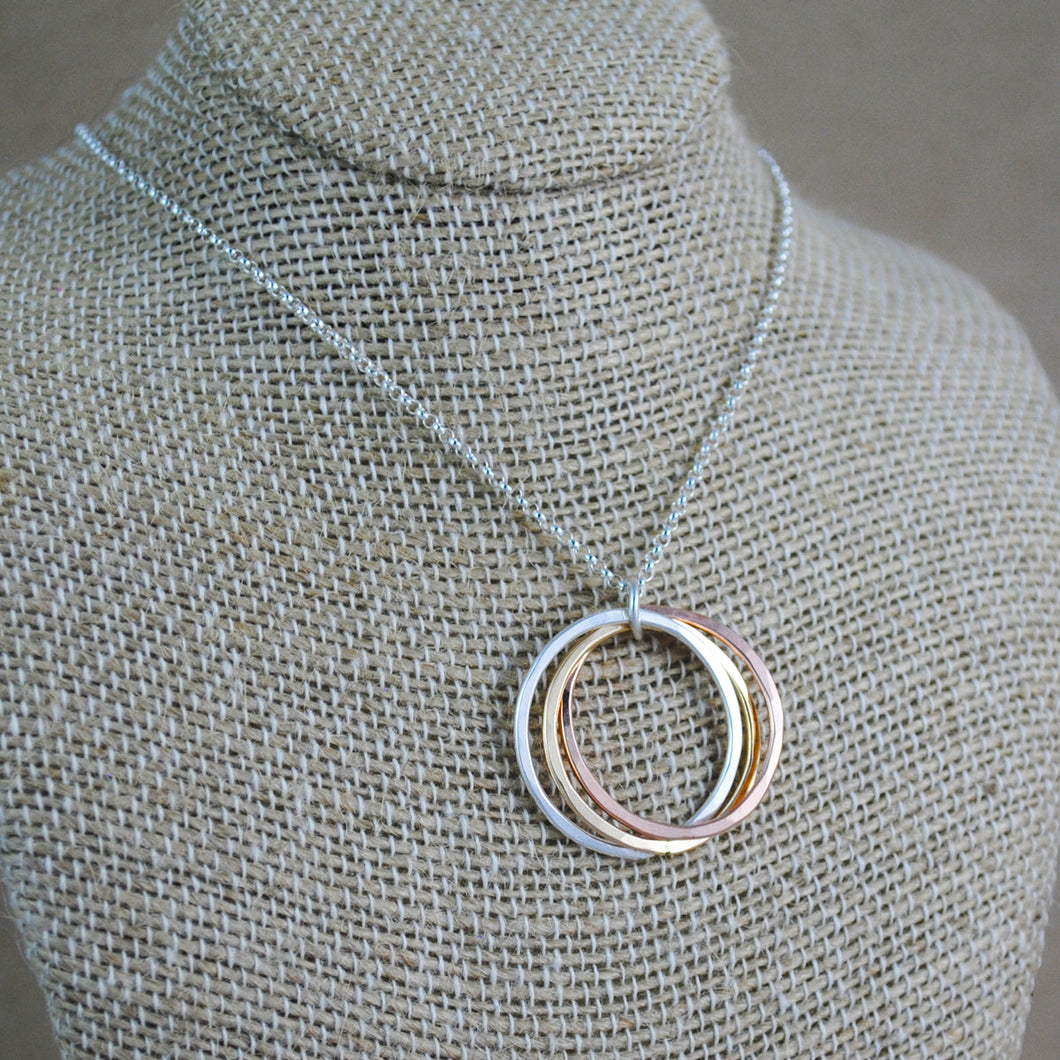 Large Trio Pendant - mixed metals