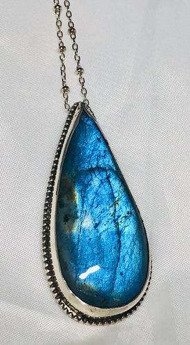 Labradorite Tear Drop Necklace