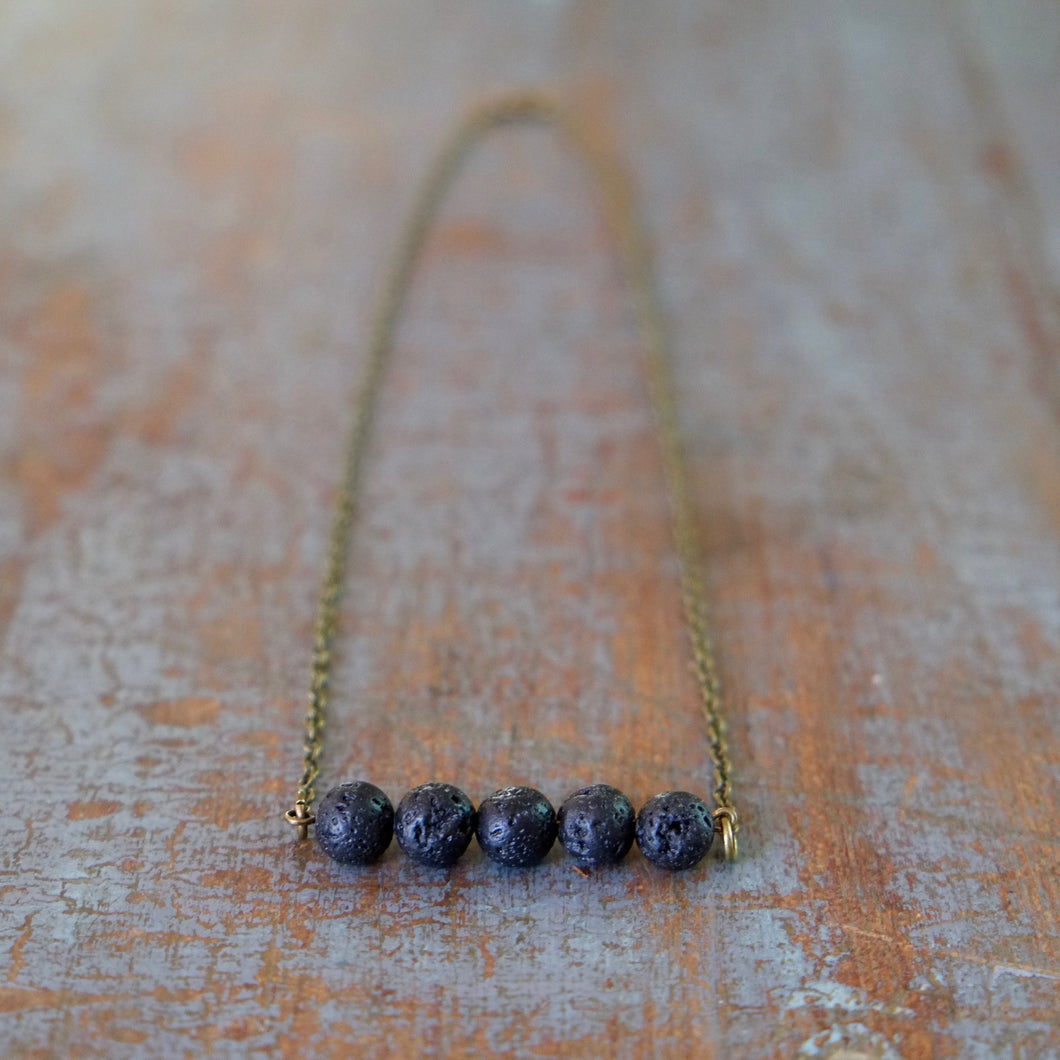 Lava Diffuser Necklace - 5 Beads
