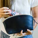 Leather Eclipse Makeup Bag
