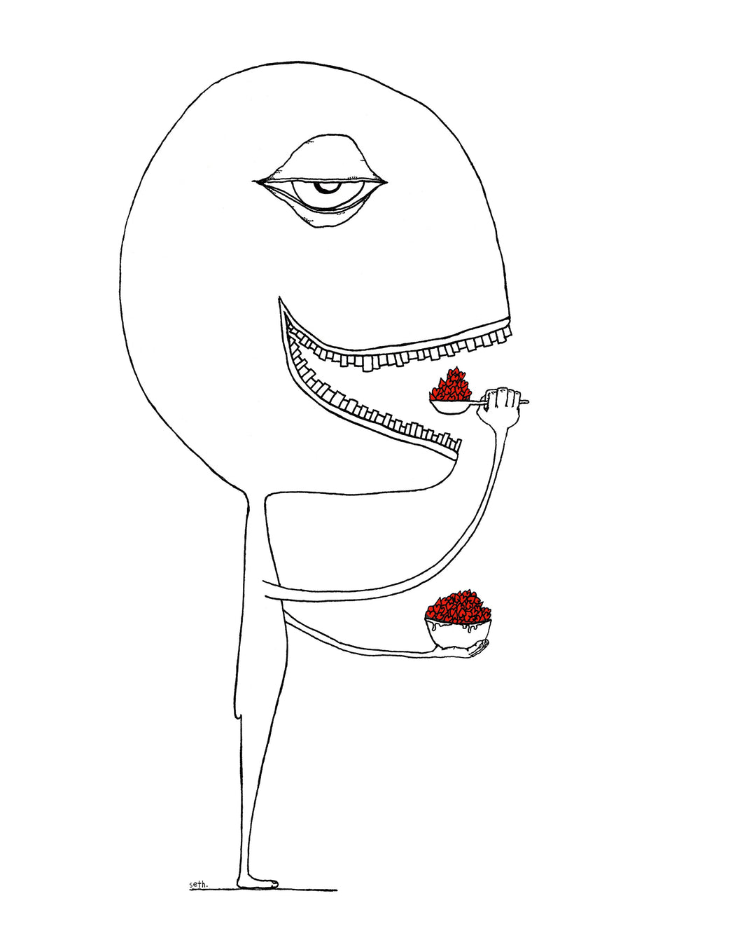 Creatures of the Heart print - Rutheford and His Breakfast