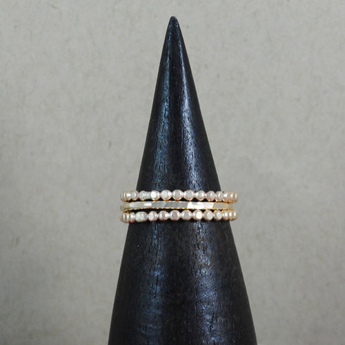 Beaded Stacking Ring Set - gold-filled.