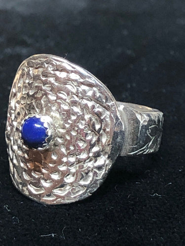Lapis Lazuli Dimple Sterling Silver Ring