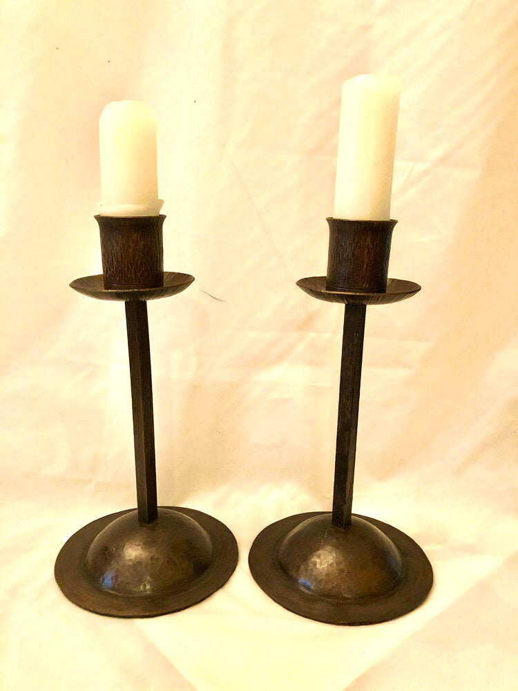 Dome-Bottom Craftsman Style Candlesticks