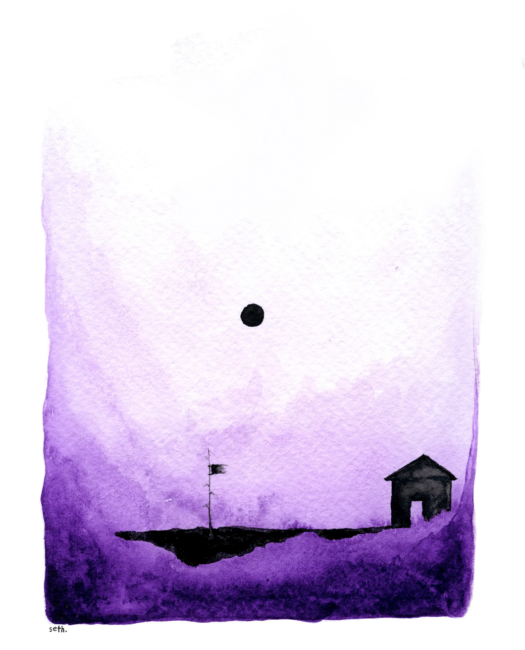 New Worlds Print - The Center of the Shadow of the Moon