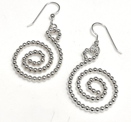 Curly Q Balled Sterling Earrings