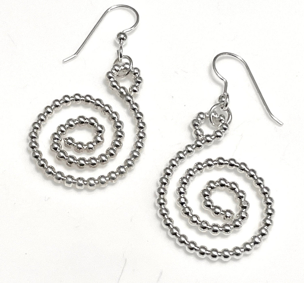 Curly Q Balled Sterling Earrings