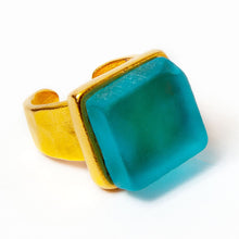 Cube Ring, Gold Tone