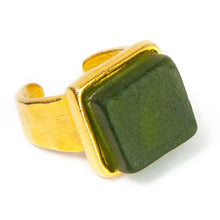Cube Ring, Gold Tone