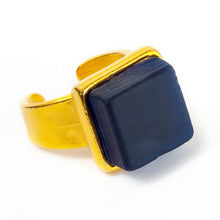 Cube Ring, Gold Tone