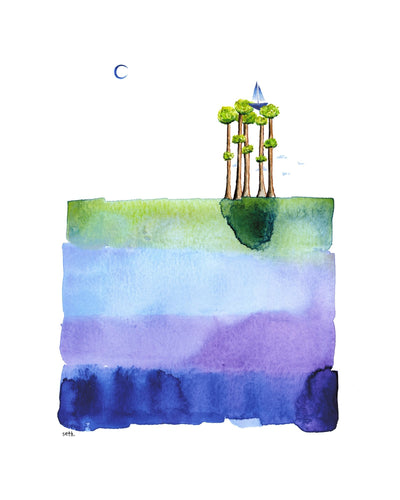 New Worlds Print - We Follow the Moon