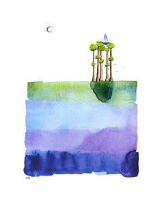 New Worlds Print - We Follow the Moon