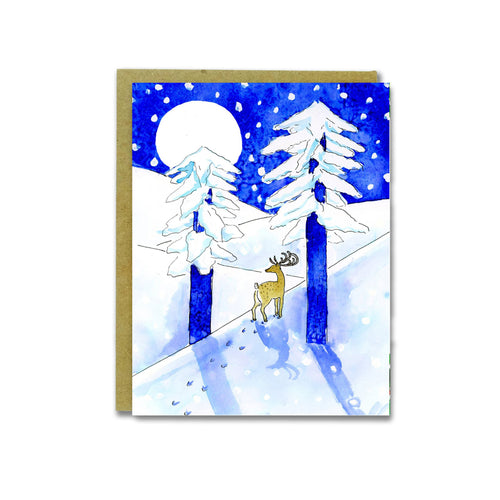 Deer Moon Card